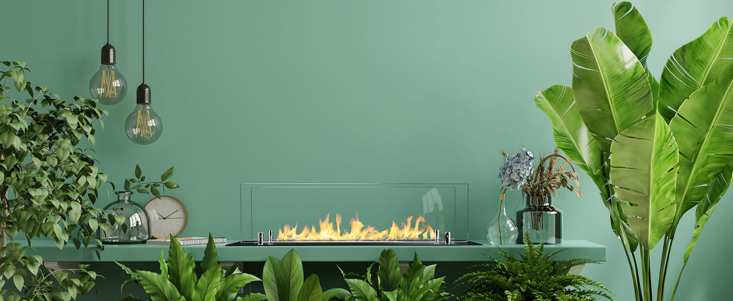 De Bio-ethanol haard INBOUW 65 cm met glas