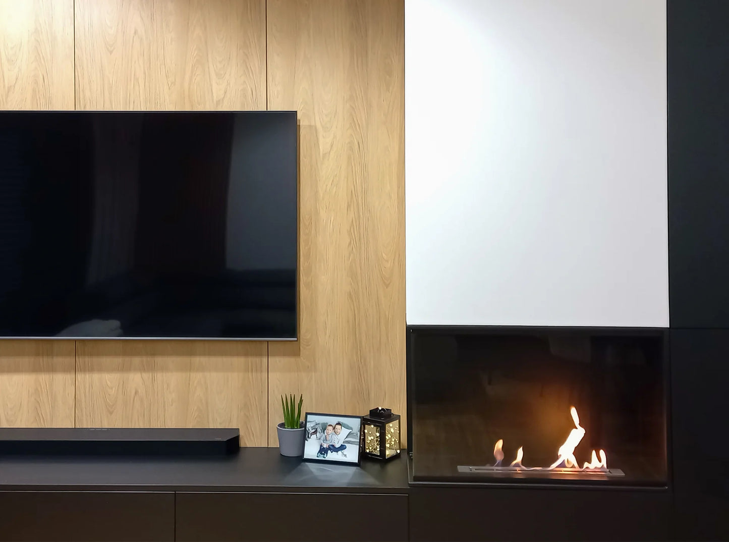 Inbouw hoek bio-ethanol haard BIO-EKO Links