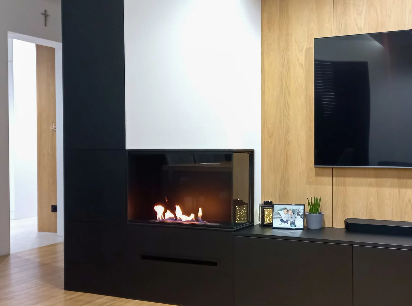 Inbouw hoek bio-ethanol haard BIO-EKO Rechts