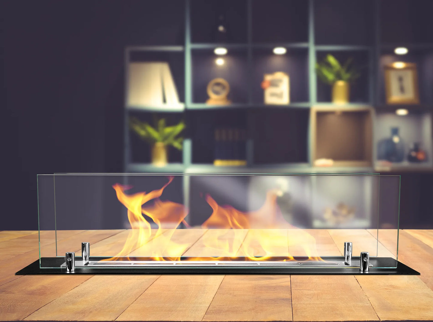 De Bio-ethanol haard INBOUW 65 cm met glas
