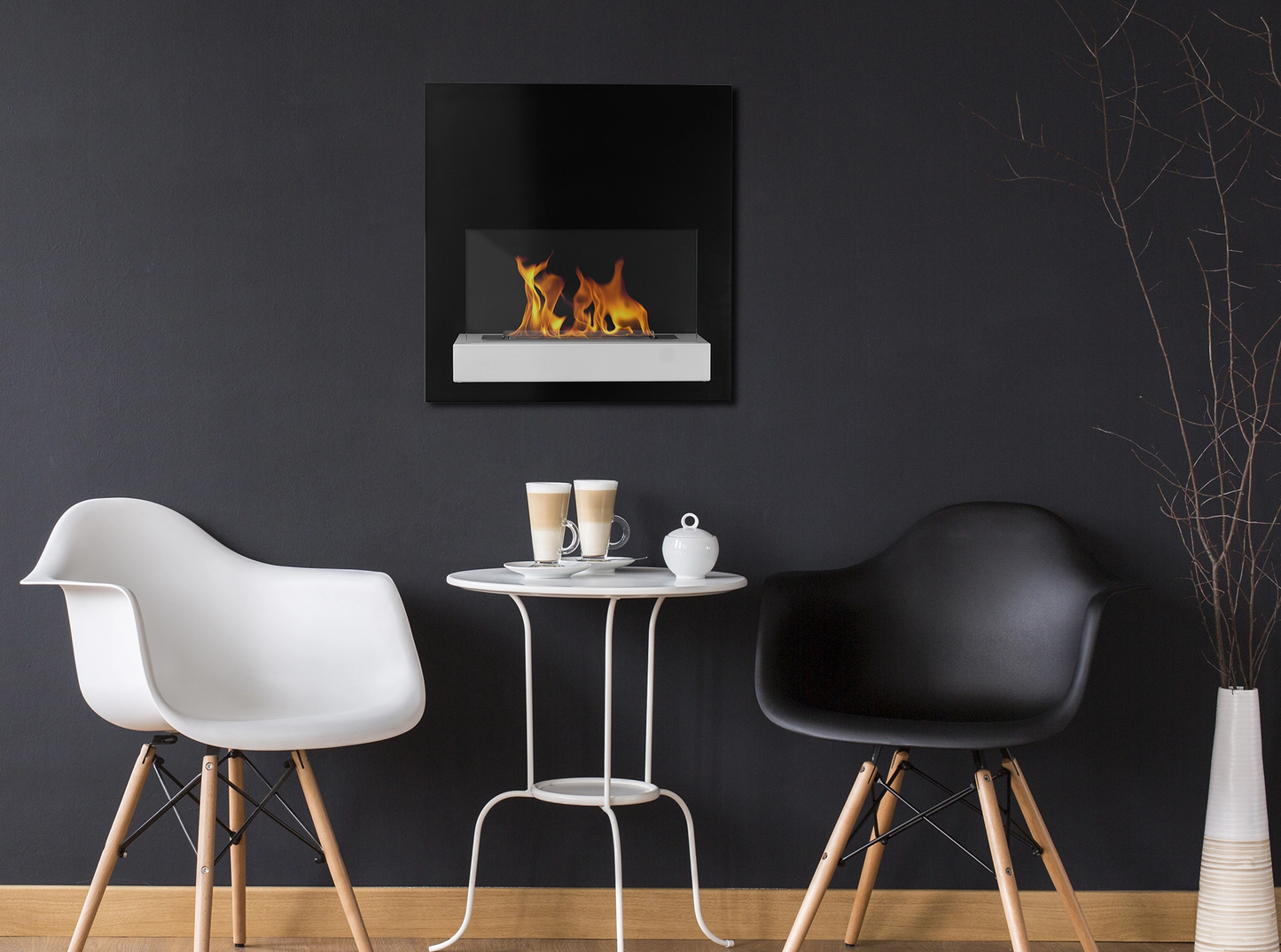 Bio Ethanol haard – Hangmodel – Zwart-Wit Board