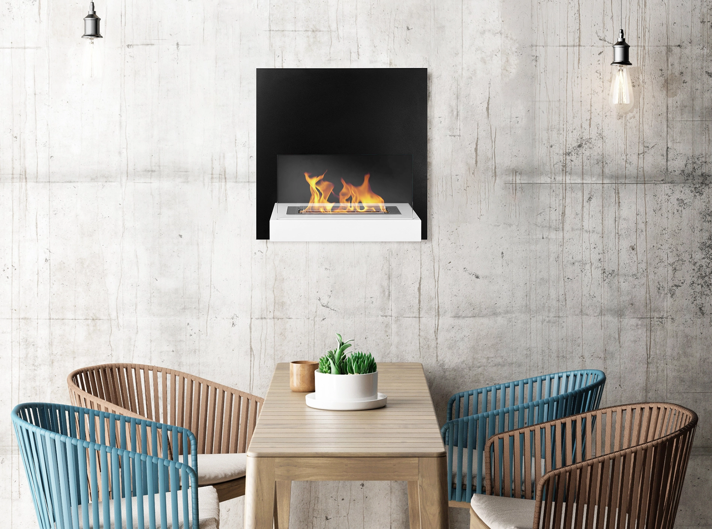 Bio Ethanol haard – Hangmodel – Zwart-Wit Board