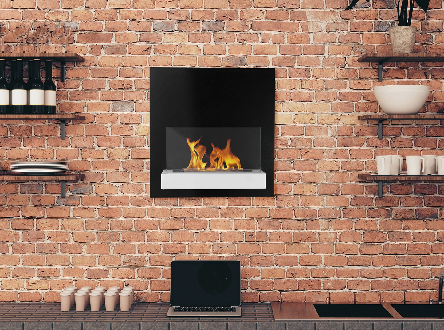Bio Ethanol haard – Hangmodel – Zwart-Wit Board