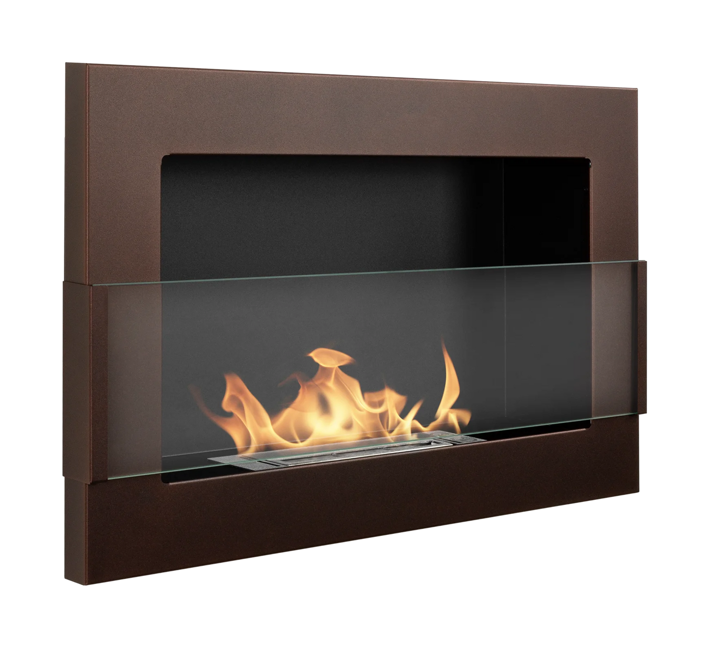 De Bio ethanol haard BRONZ 650x400 met glas