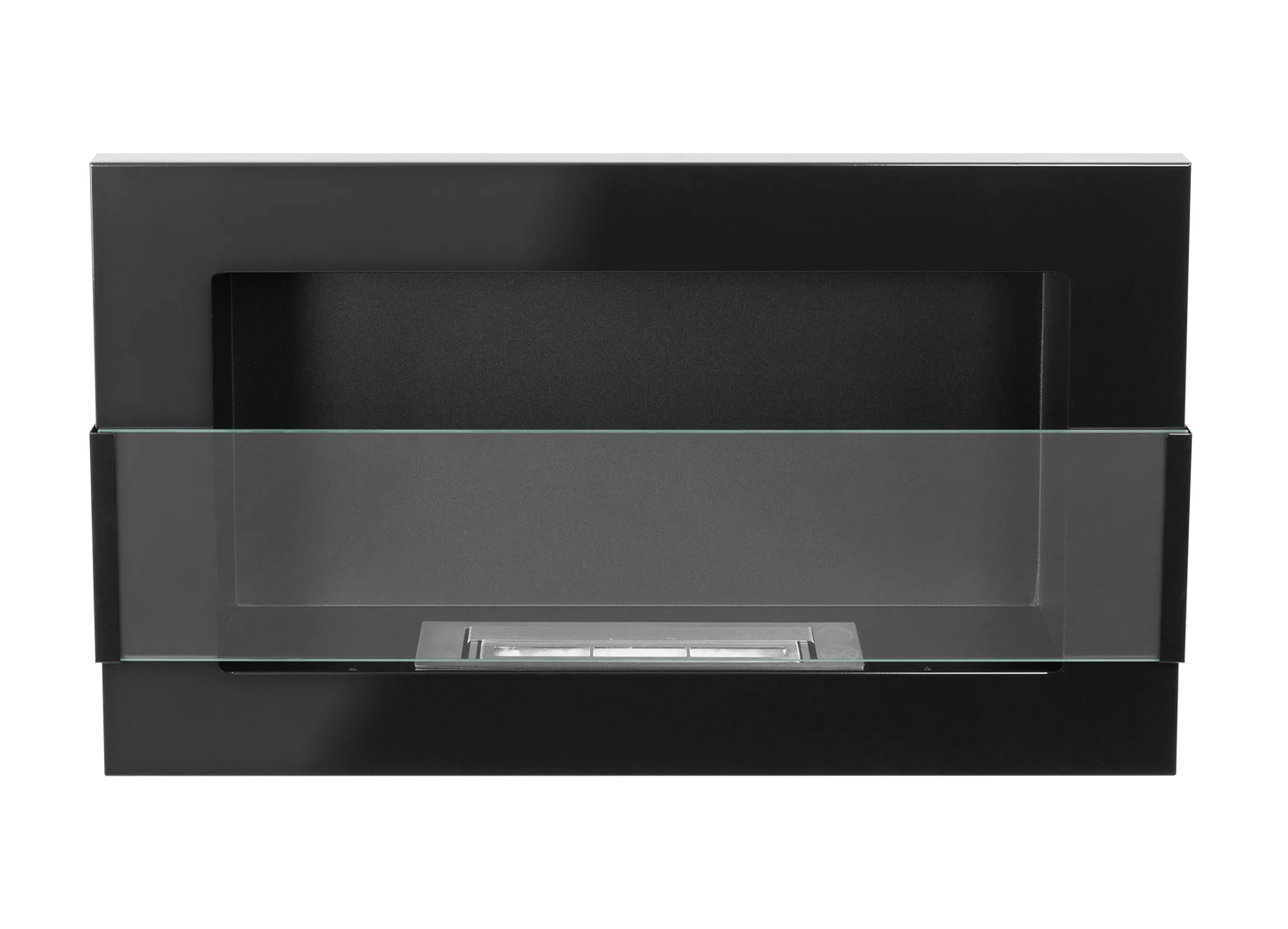De Bio ethanol haard zwart glans 650x400 cm met glas