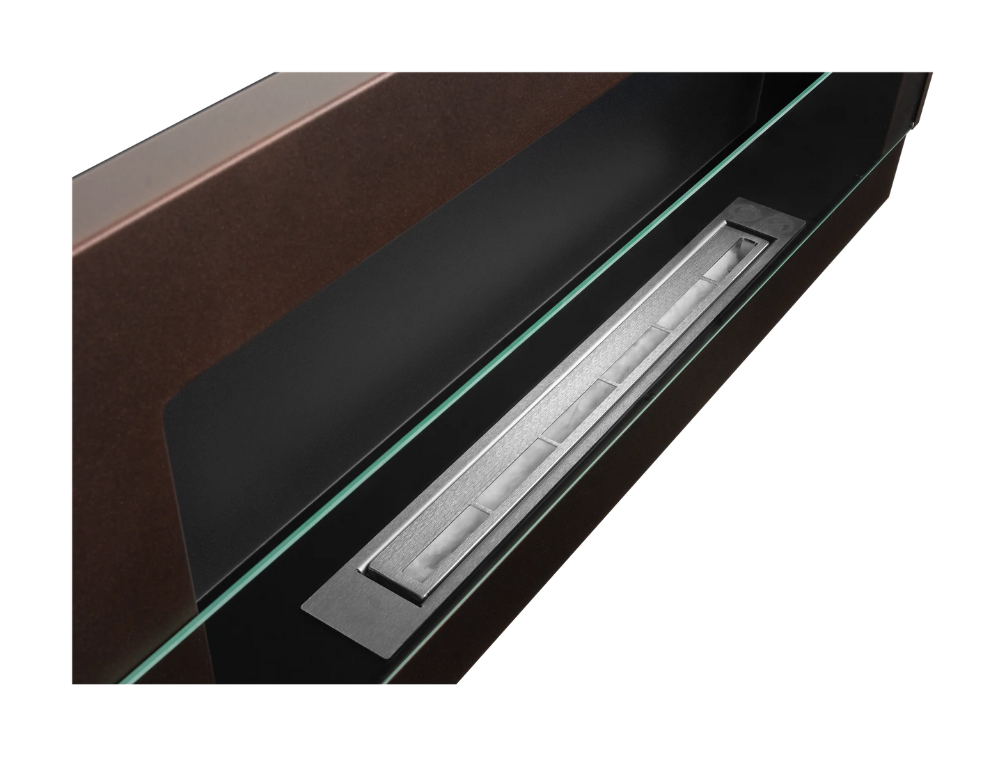 De Bio ethanol haard BRONZ 900x400 met glas