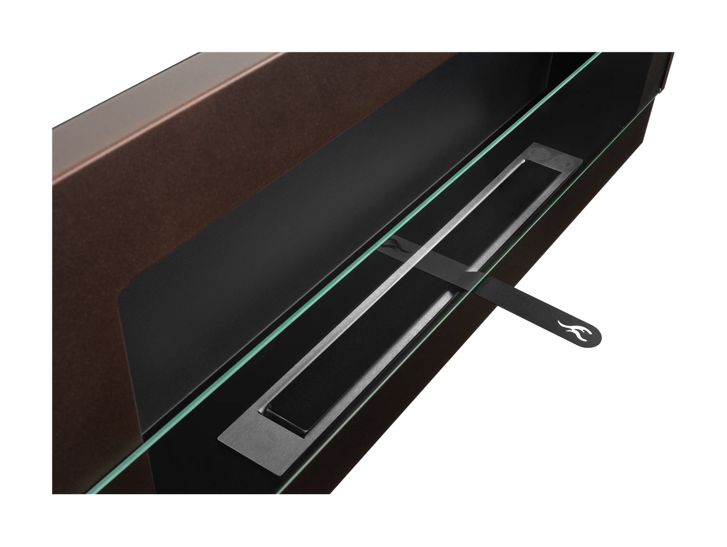 De Bio ethanol haard BRONZ 900x400 met glas