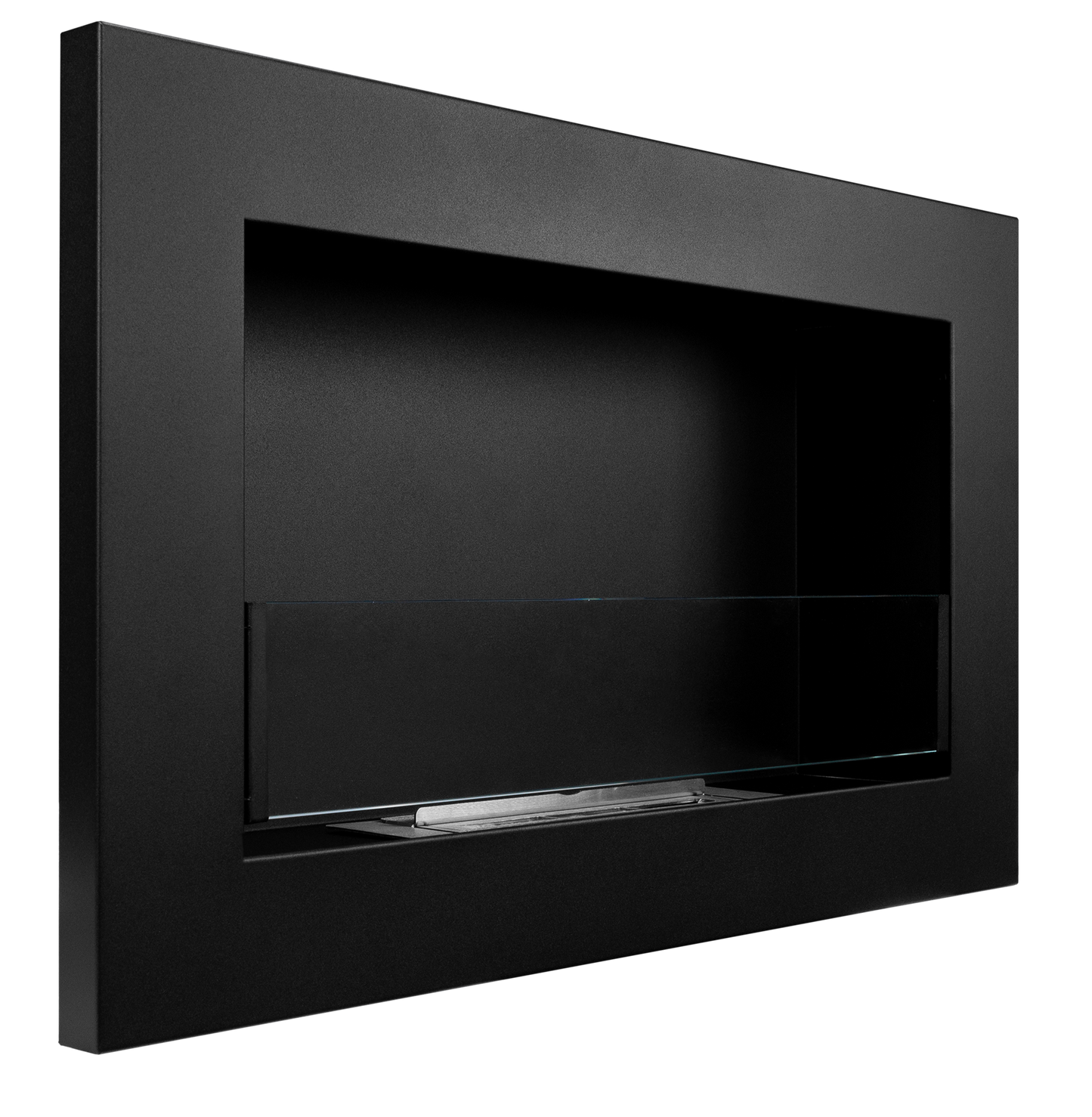 De Bio ethanol haard zwart 650x400 cm met glas VISIE