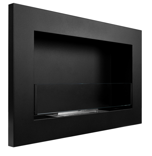 De Bio ethanol haard zwart 650x400 cm met glas VISIE