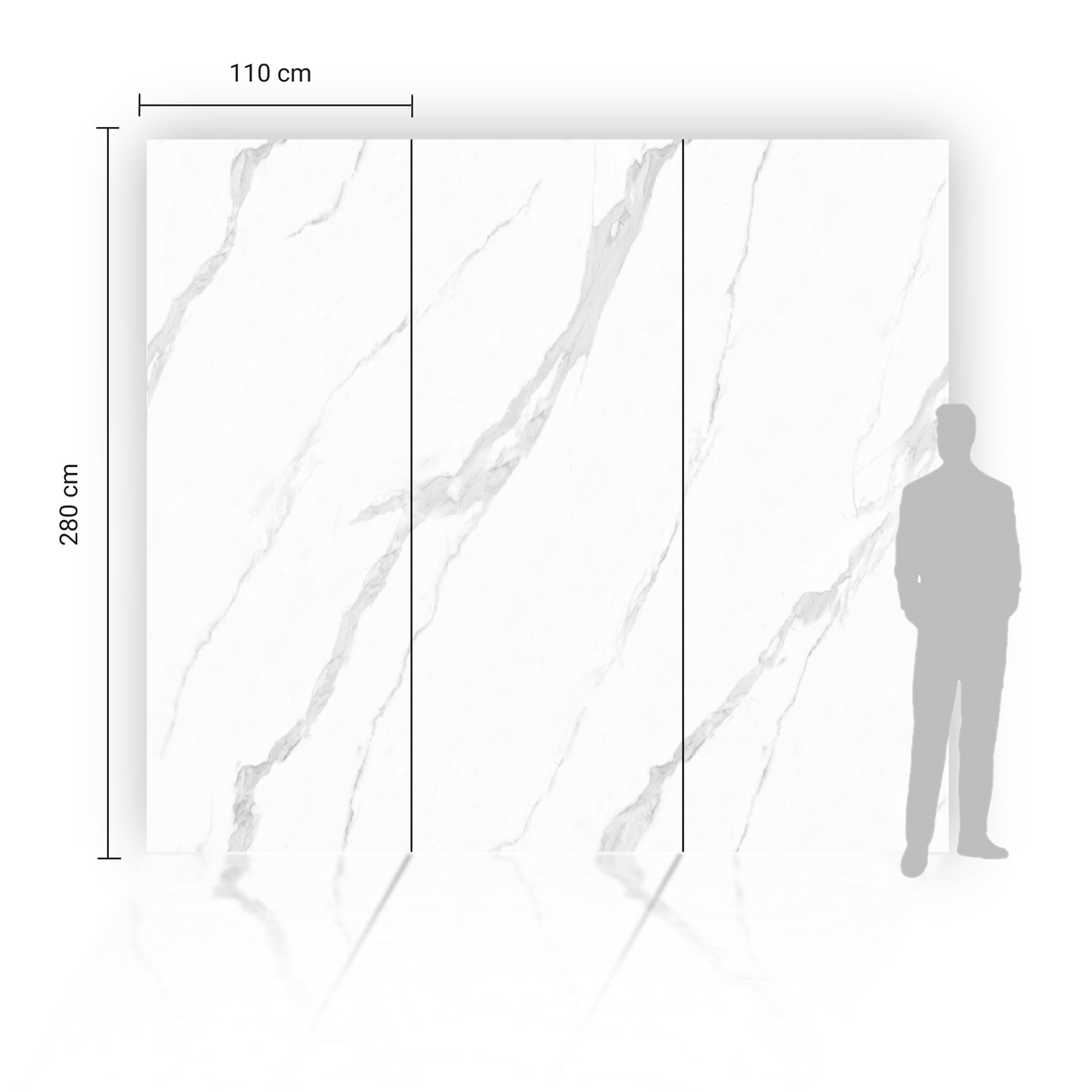 Koolstofpaneel CALACATTA WHITE Glans