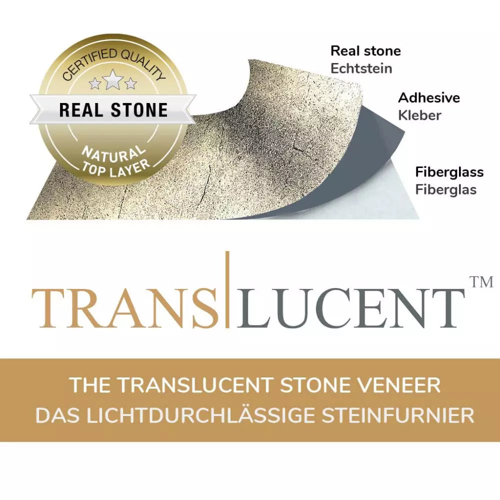 Natuursteen Translucent Stoneboard TL 240 x120cm x 4mm Falling Leaves