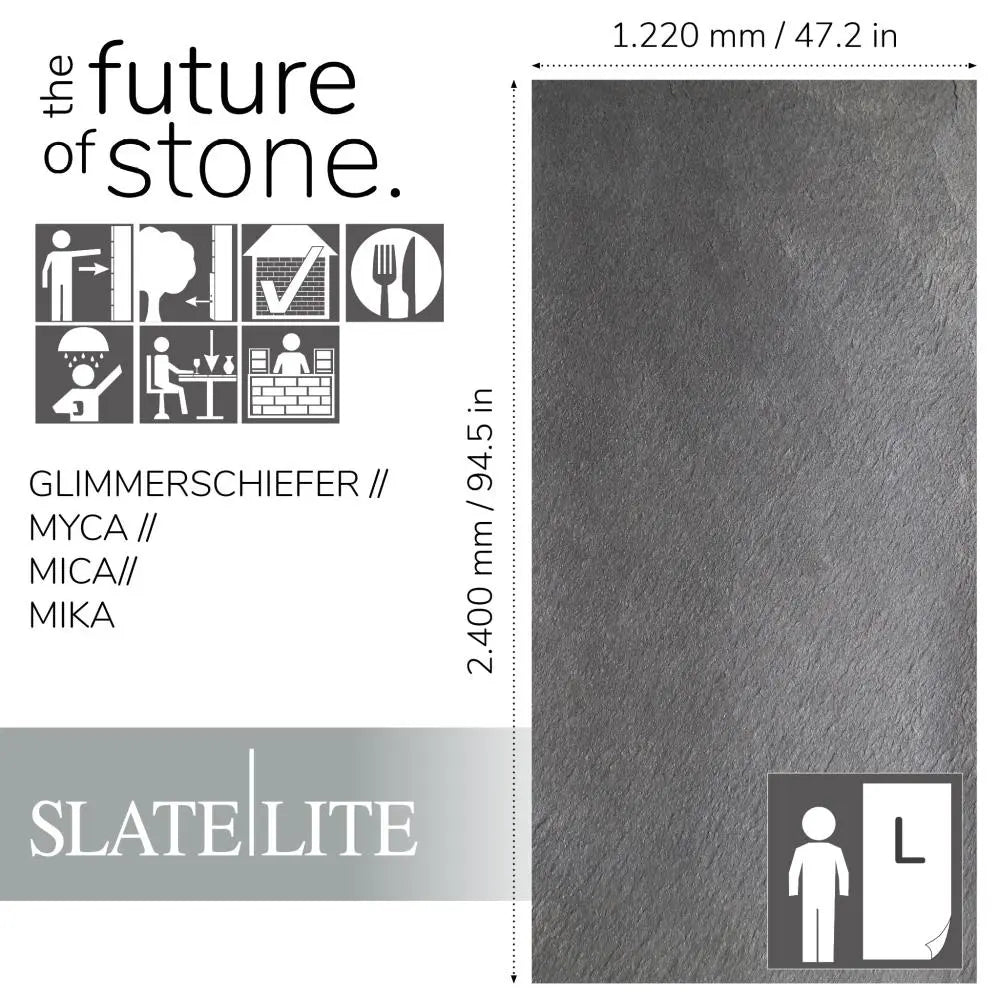 Natuursteen Slate-Lite Galaxy Black 280x120