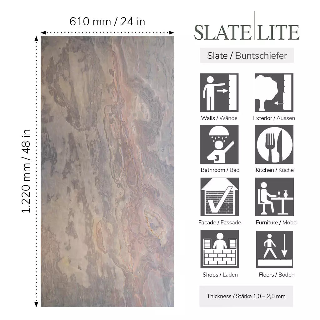 Natuursteen Slate-Lite Molto Rosa