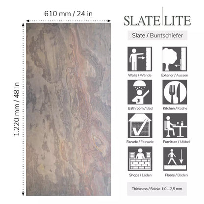 Natuursteen Slate-Lite Molto Rosa