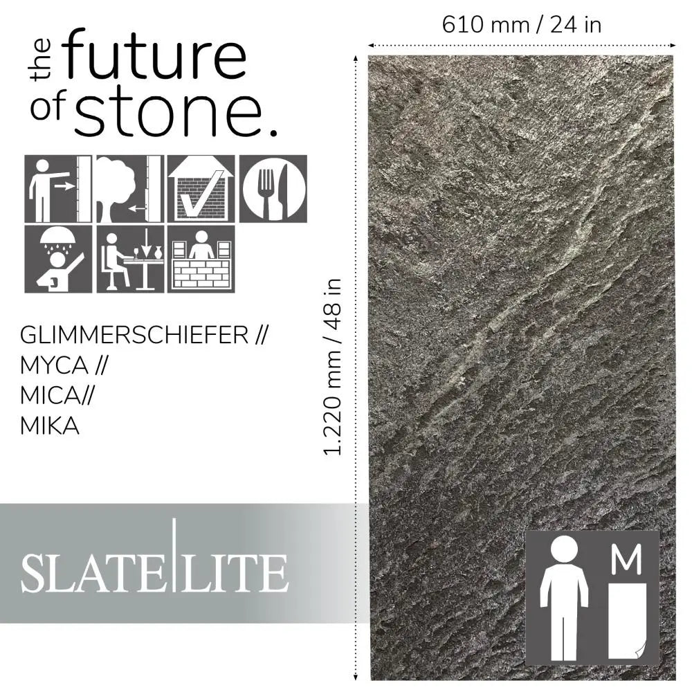 Natuursteen Slate-Lite Galaxy Black 280x120