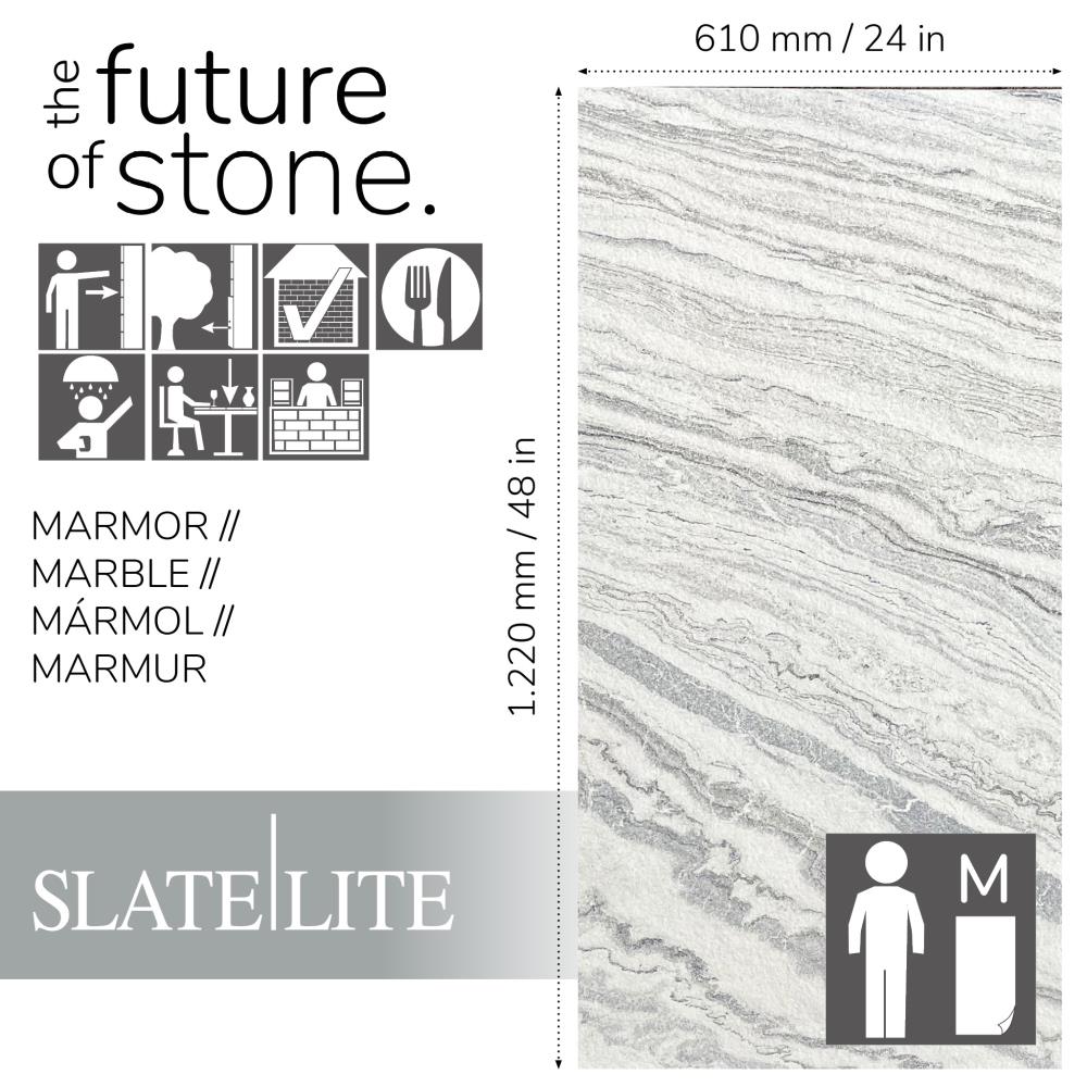 Natuursteen Slate-Lite Arctic White 45°