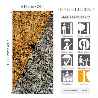 Natuursteen Translucent SLATE LITE Argento Auro