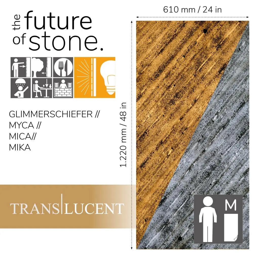 Natuursteen Translucent SLATE LITE D. Black 45