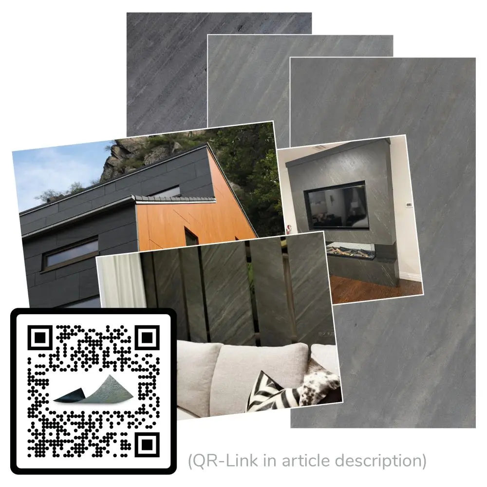 Natuursteen Translucent SLATE LITE D. Black 45