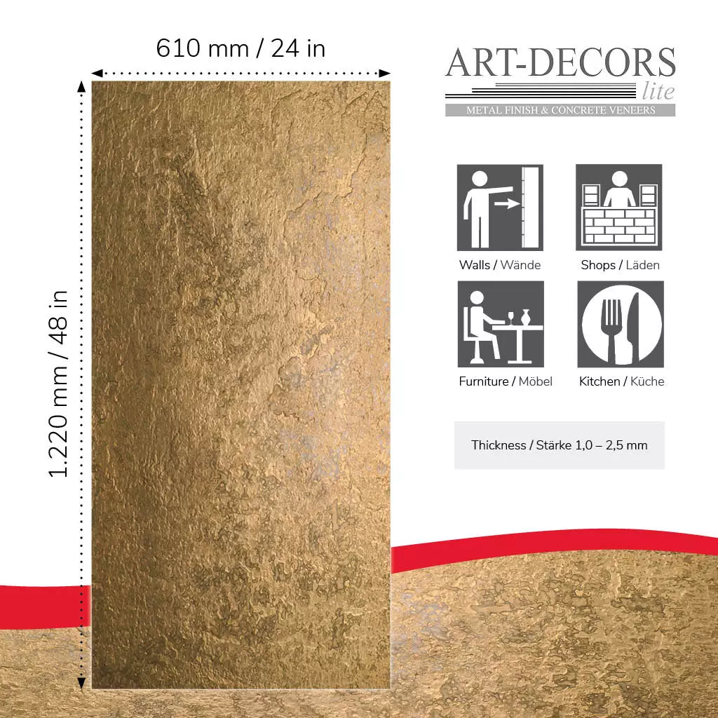 Metalen Look in Steenfineer Artdecors Lite Gold Medal