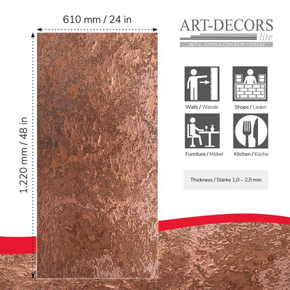 Metalen Look in Steenfineer Artdecors Lite Copper