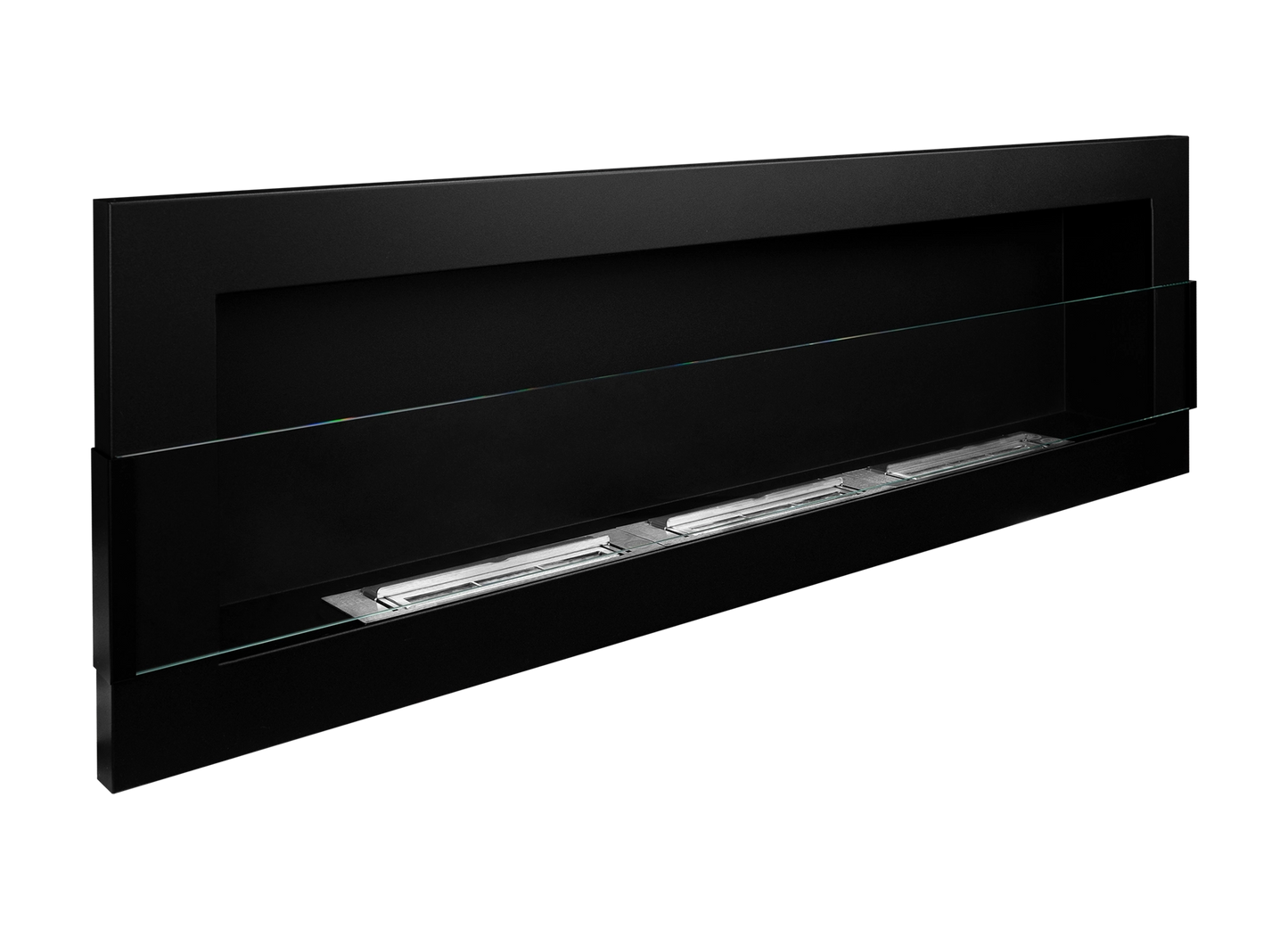 De Bio haard zwart mat  1200x400 cm met glas