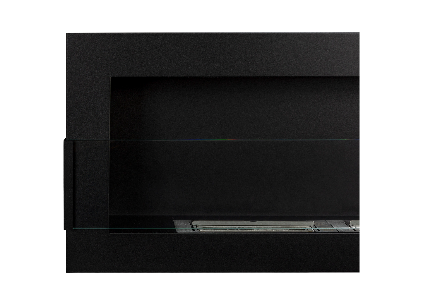 De Bio haard zwart mat  1200x400 cm met glas