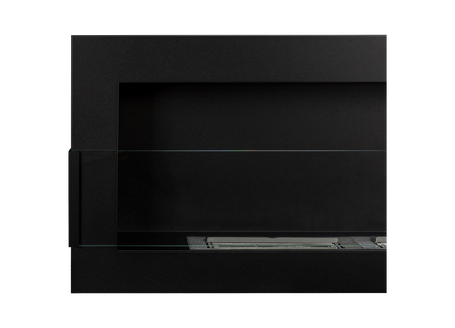 De Bio haard zwart mat  1200x400 cm met glas
