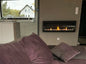 De Bio haard zwart mat  1200x400 cm met glas