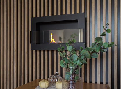 De Bio haard zwart 650x400 cm zwart mat