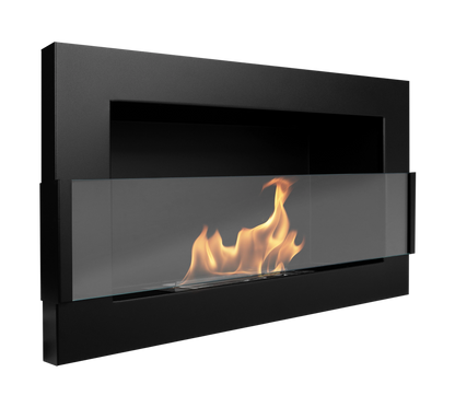 De Bio haard zwart 650x400 cm zwart mat