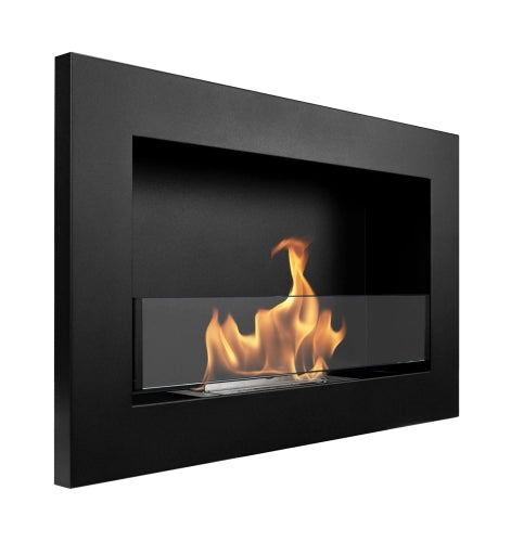 De Bio haard zwart 650x400 cm met glas SLIM