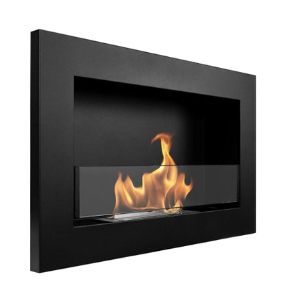 De Bio haard zwart 650x400 cm met glas SLIM