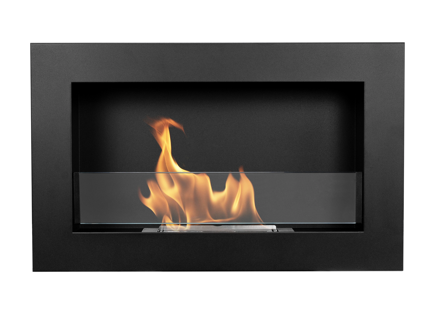 De Bio haard zwart 650x400 cm met glas SLIM