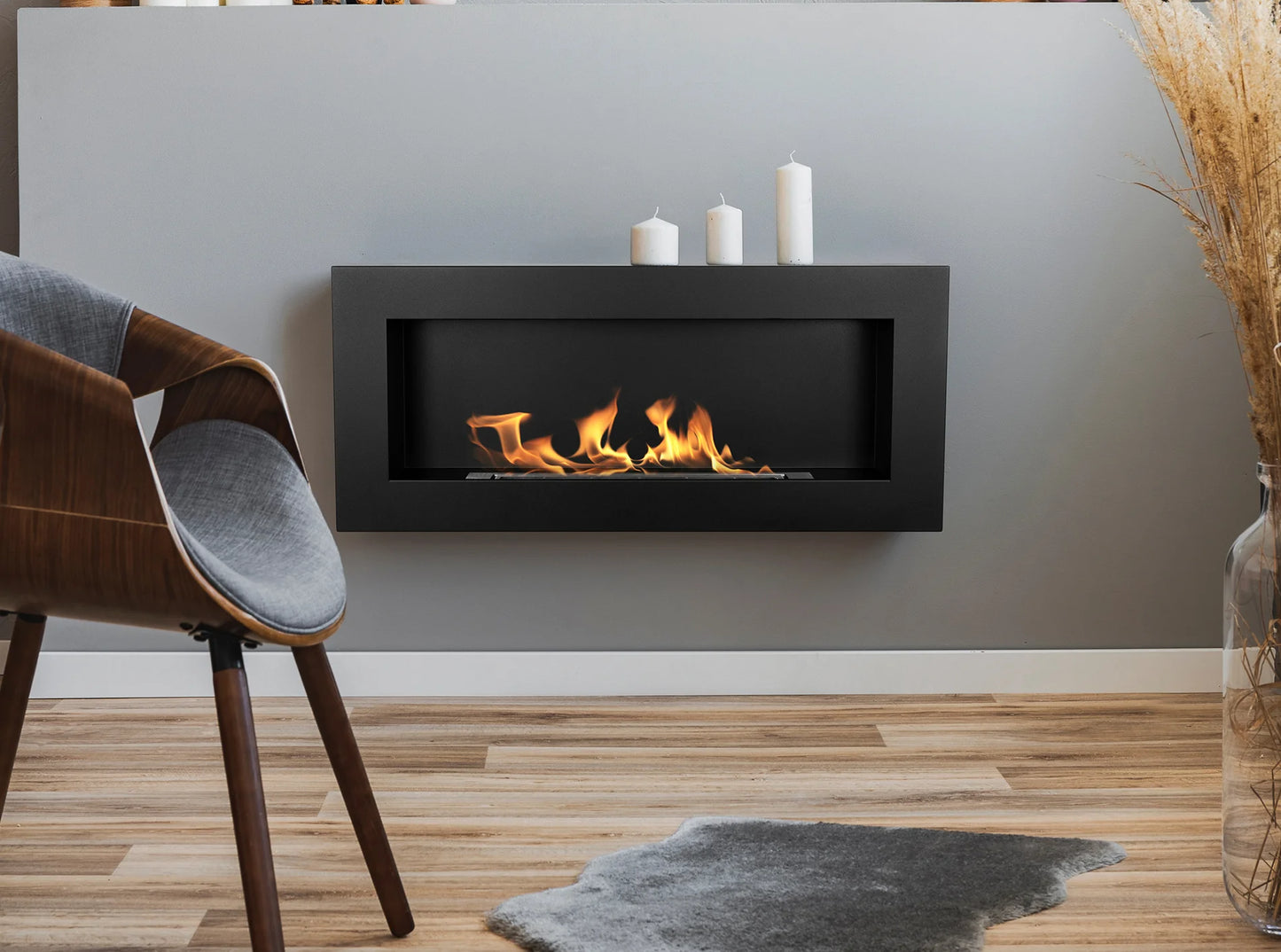 De Bio haard Zwart mat 900x400 structuur