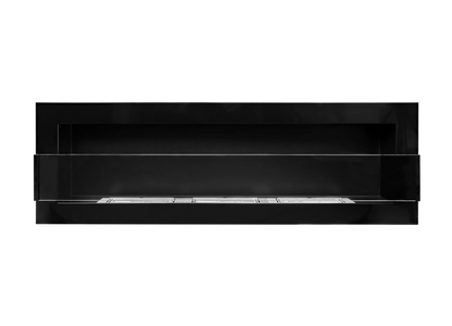 De Bio haard zwart glans  1200x400 cm met glas