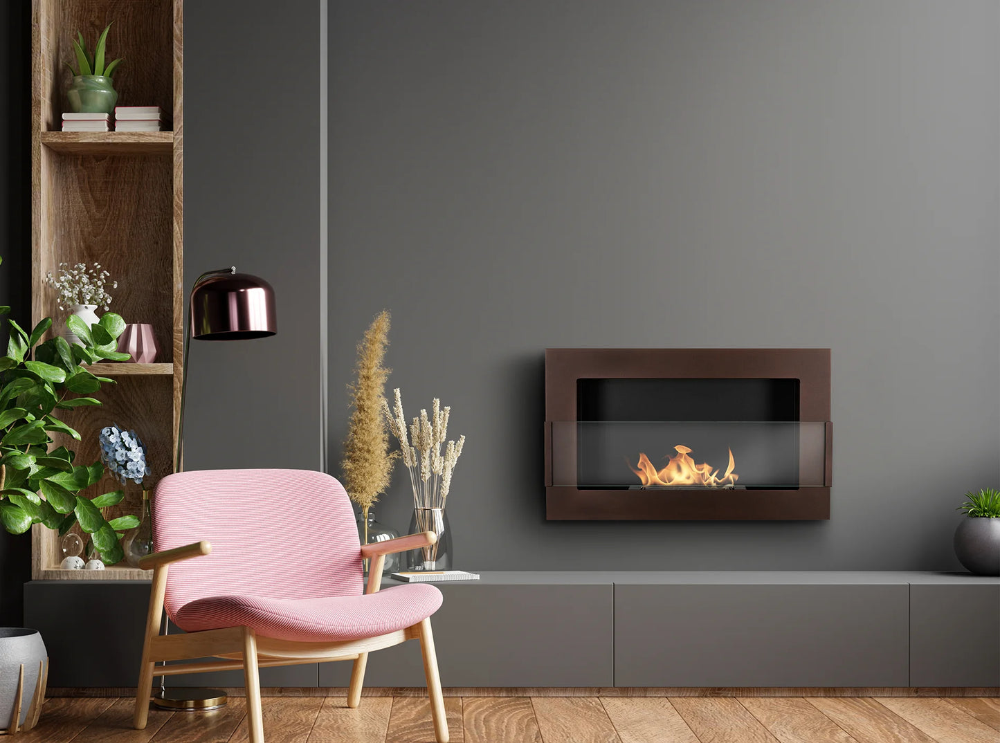 De Bio haard BRONZ 650x400 met glas