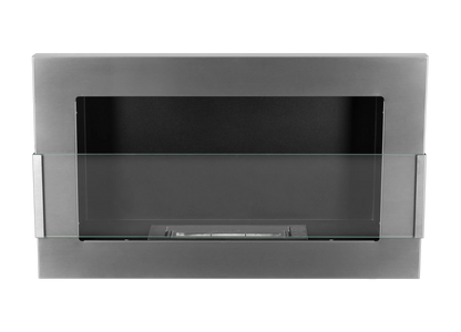 De Bio haard silver glans 650x400 cm met glas