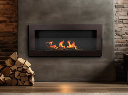 De Bio haard BRONZ 900x400 met glas