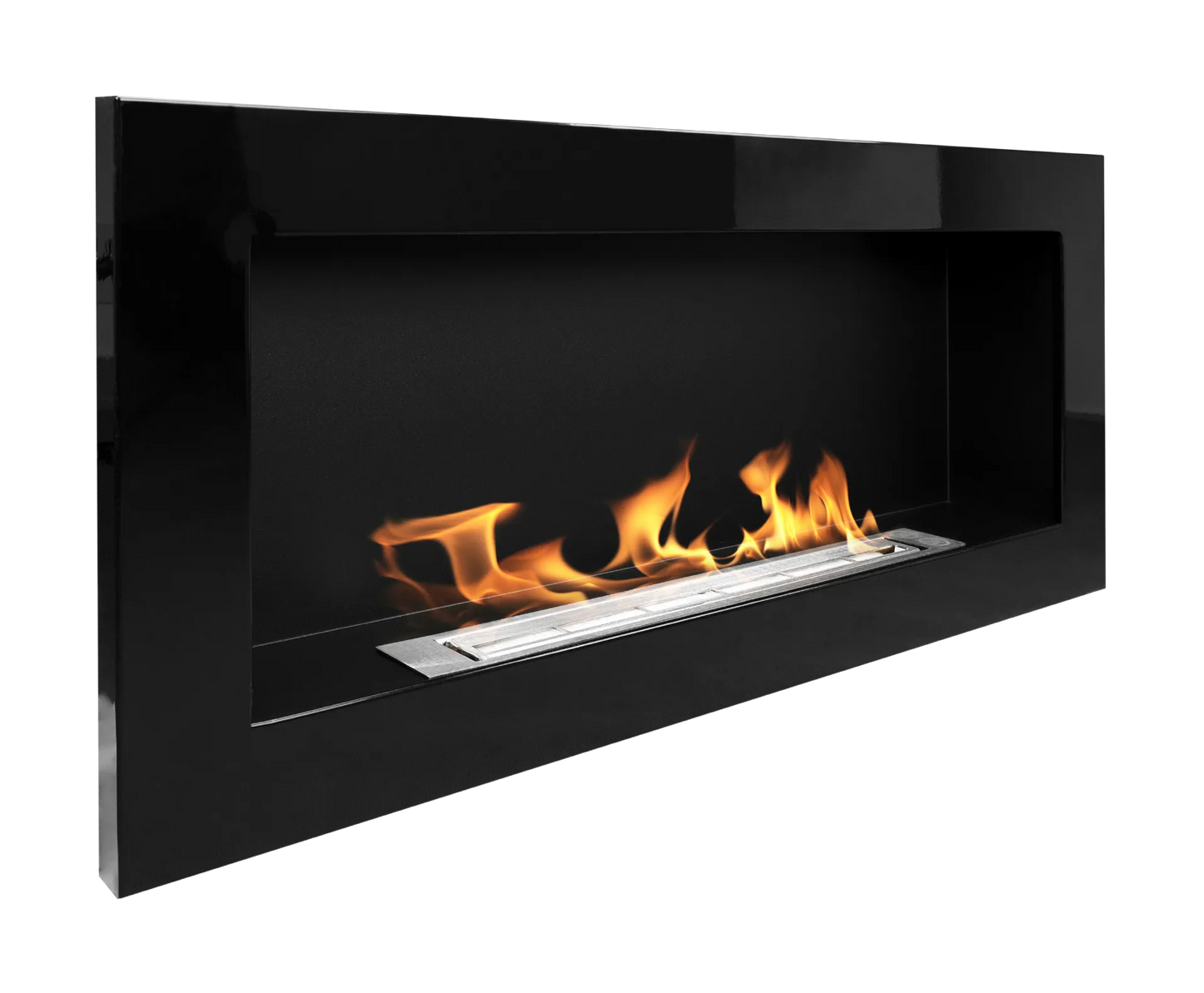 De Bio haard Zwart glans 900x400 structuur