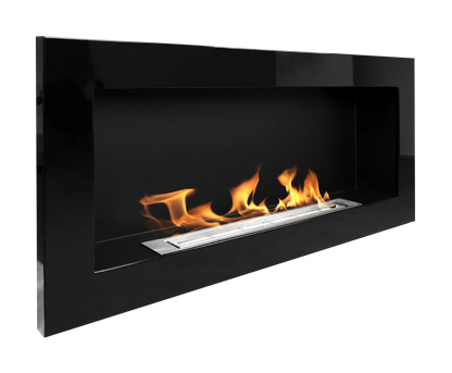 De Bio haard Zwart glans 900x400 structuur
