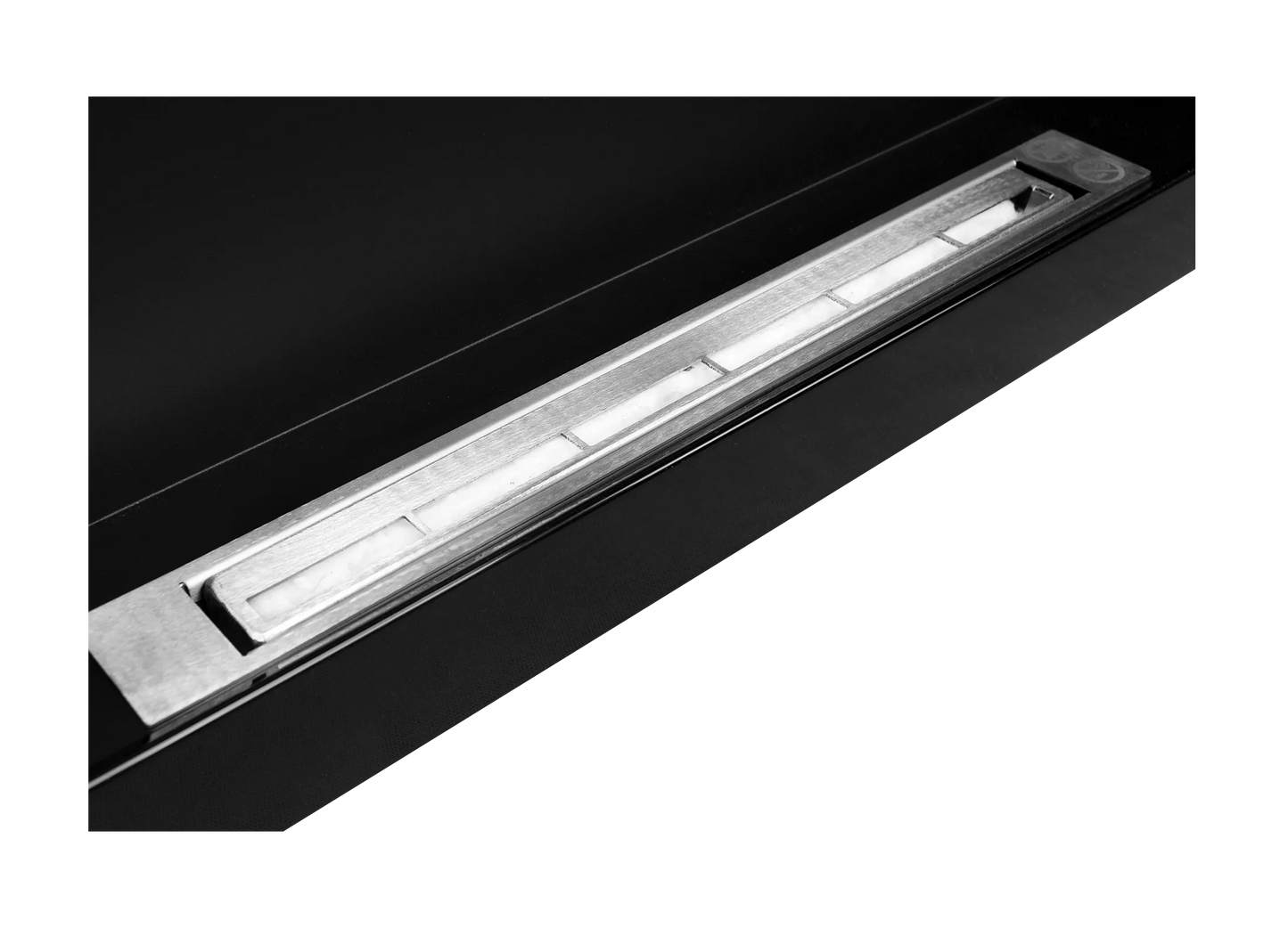De Bio haard Zwart glans 900x400 structuur