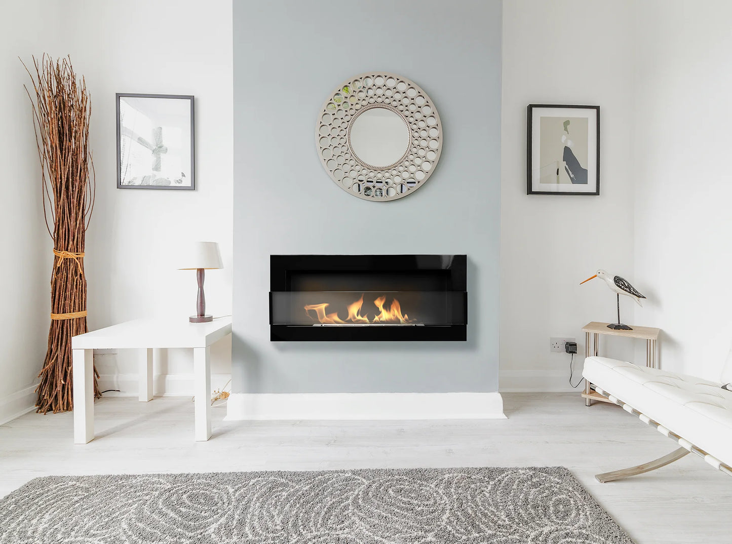 De Bio haard zwart  900x400 glans