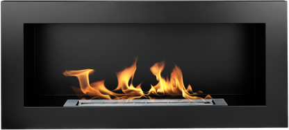 De Bio haard 900x400 zonder glas  in zwarte structuurafwerking mat