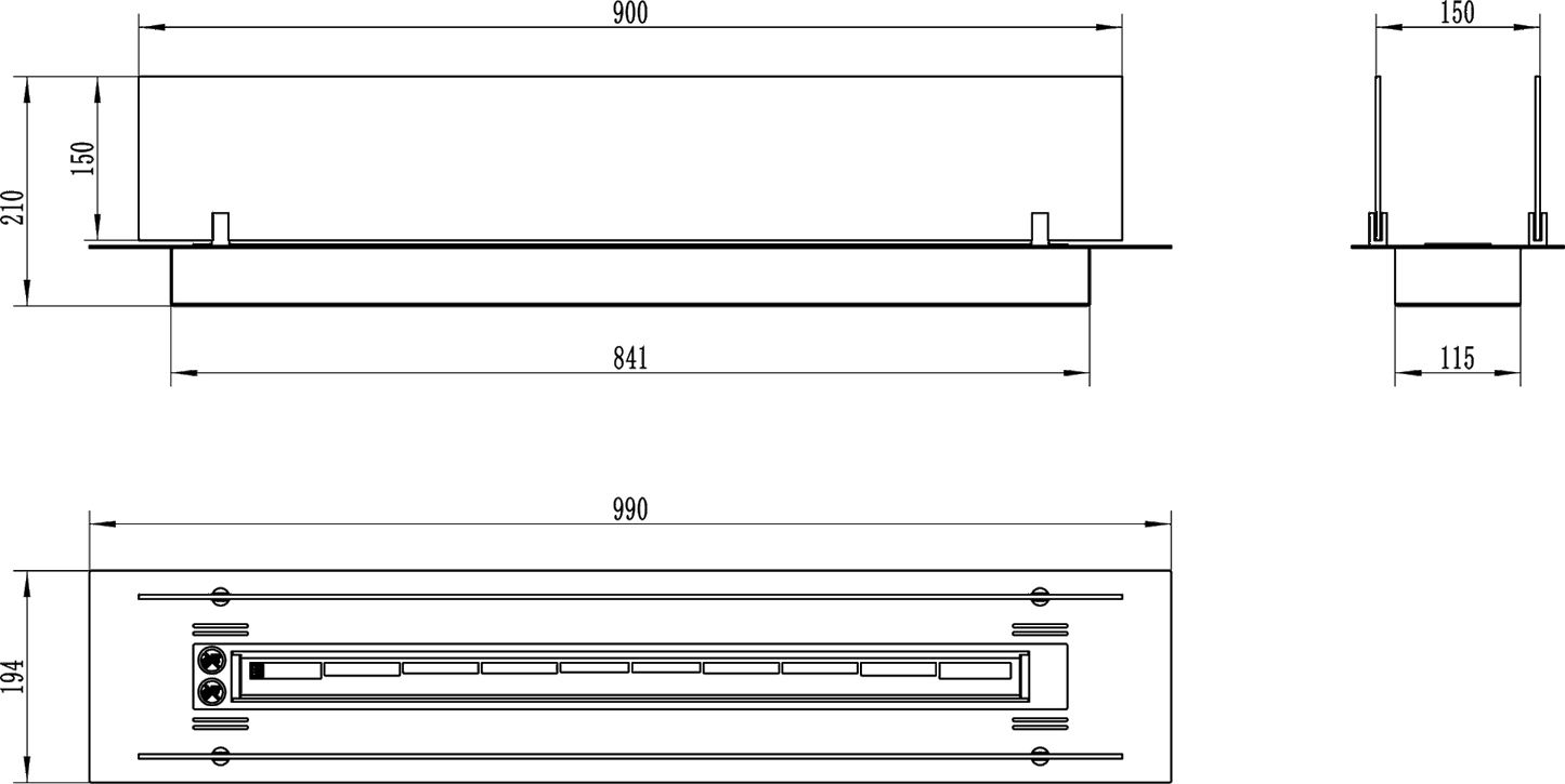 Inbouw bio ethanol haard BIO-EKO 100cm