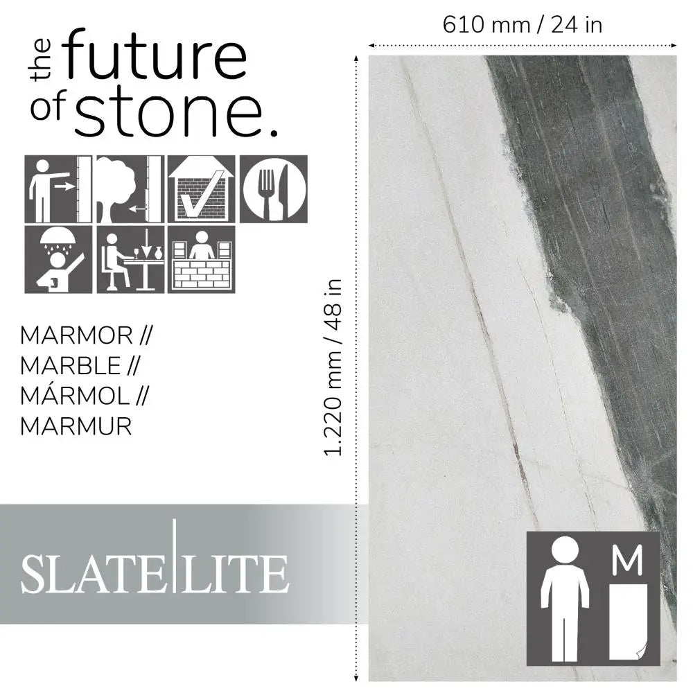 Natuursteen Slate-Lite Panda White 315°