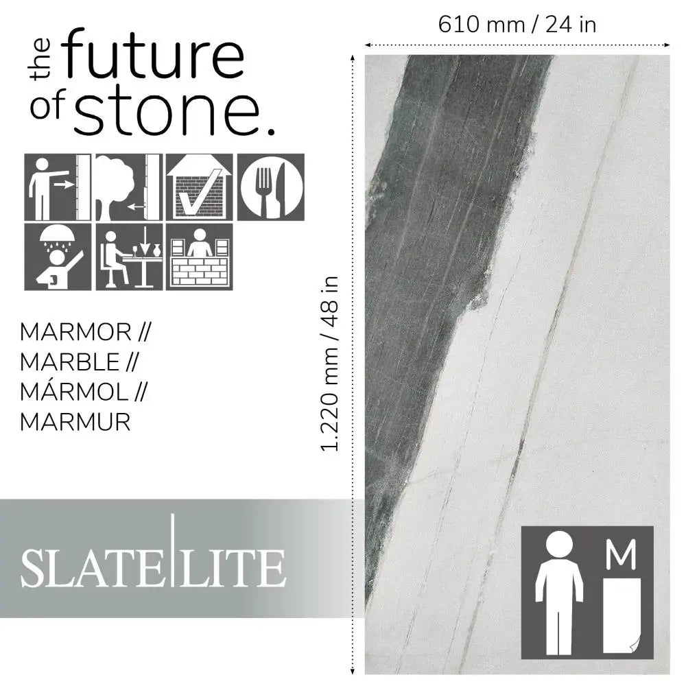 Natuursteen Slate-Lite Panda White 45°