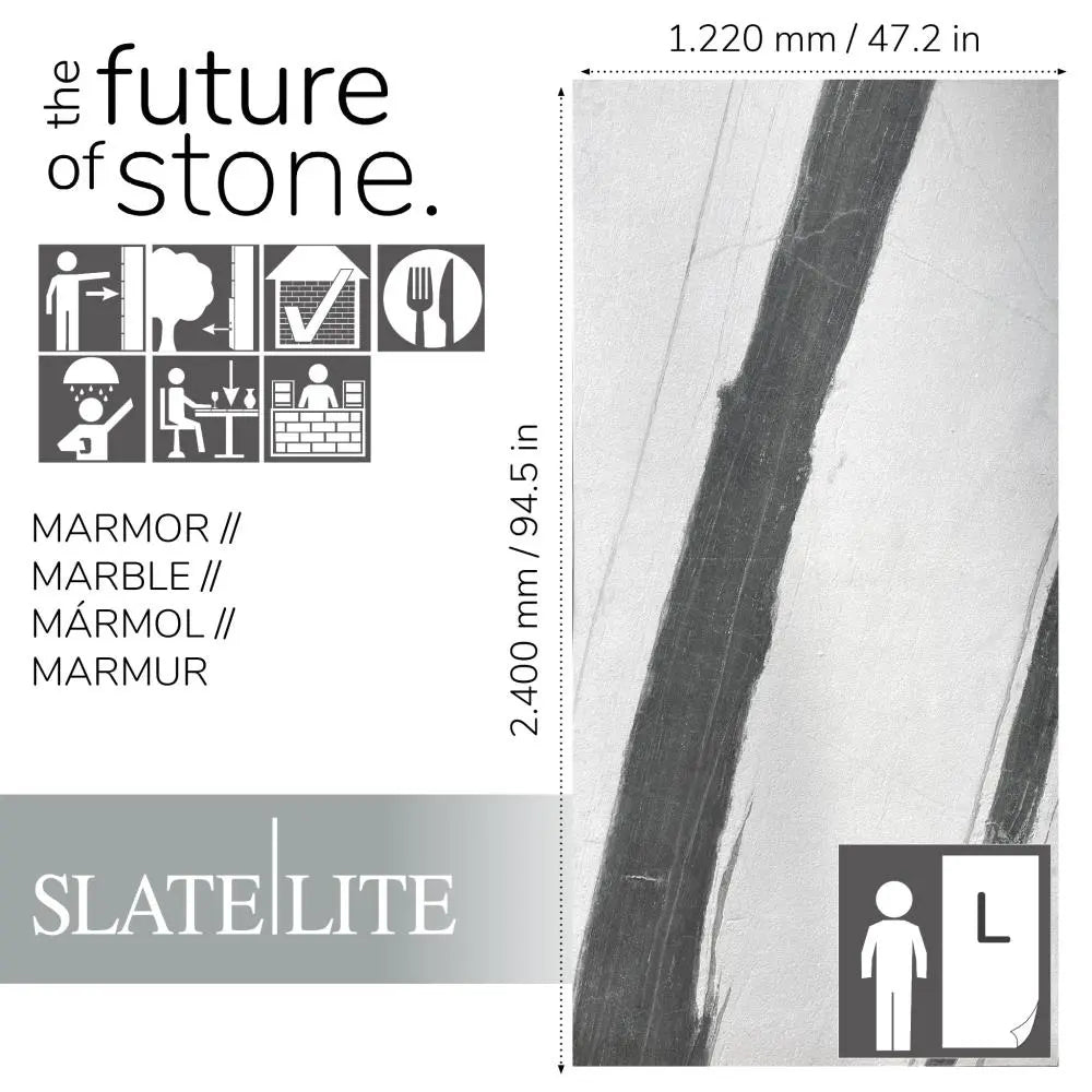 Natuursteen Slate-Lite Panda White 45°
