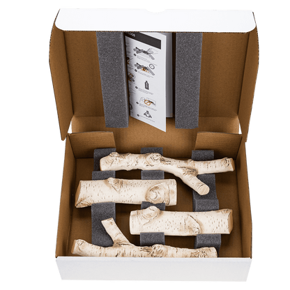 Keramisch haardhout – Berk (set)