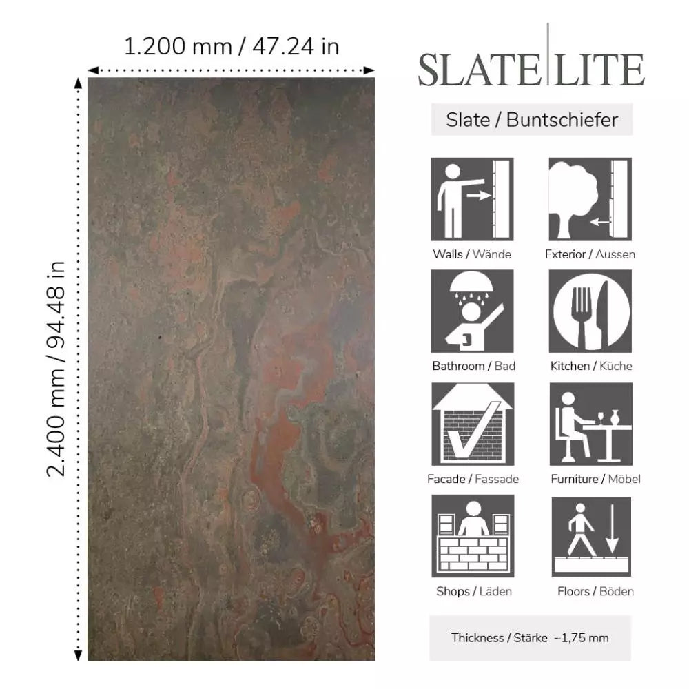 Natuursteen Slate-Lite Arcobaleno NEW